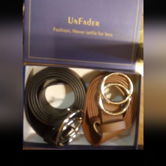 Brown/Black Leather Belts - Picture 2 of 2